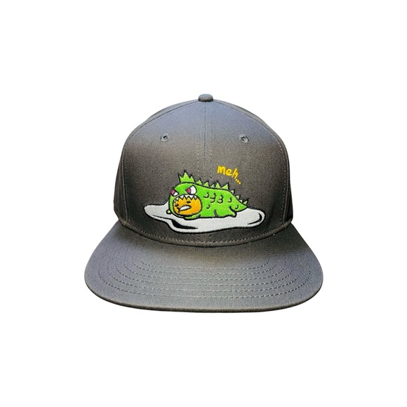 Tokidoki x Gudetama Kaiju Snapback Cap Gray Hat Japanese Lazy Egg Meh NWT - Picture 1 of 6